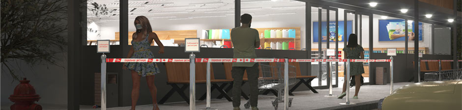 социальная дистанция в супермаркете